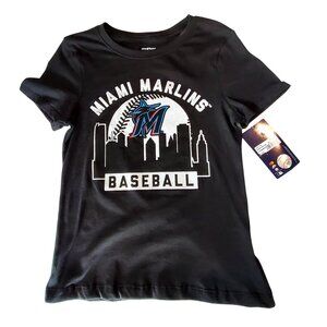 Miami Marlins Baseball City Skyline Graphic Tee 100% Cotton Short Sleeve Shirt M